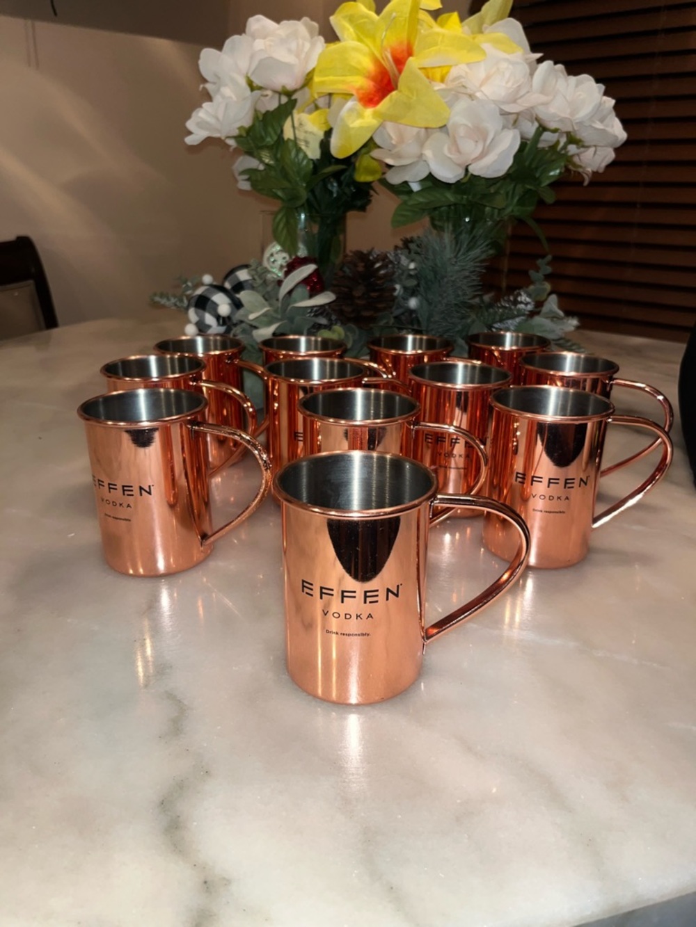 EFFEN Vodka Copper Moscow Mule Mugs - Set of 4